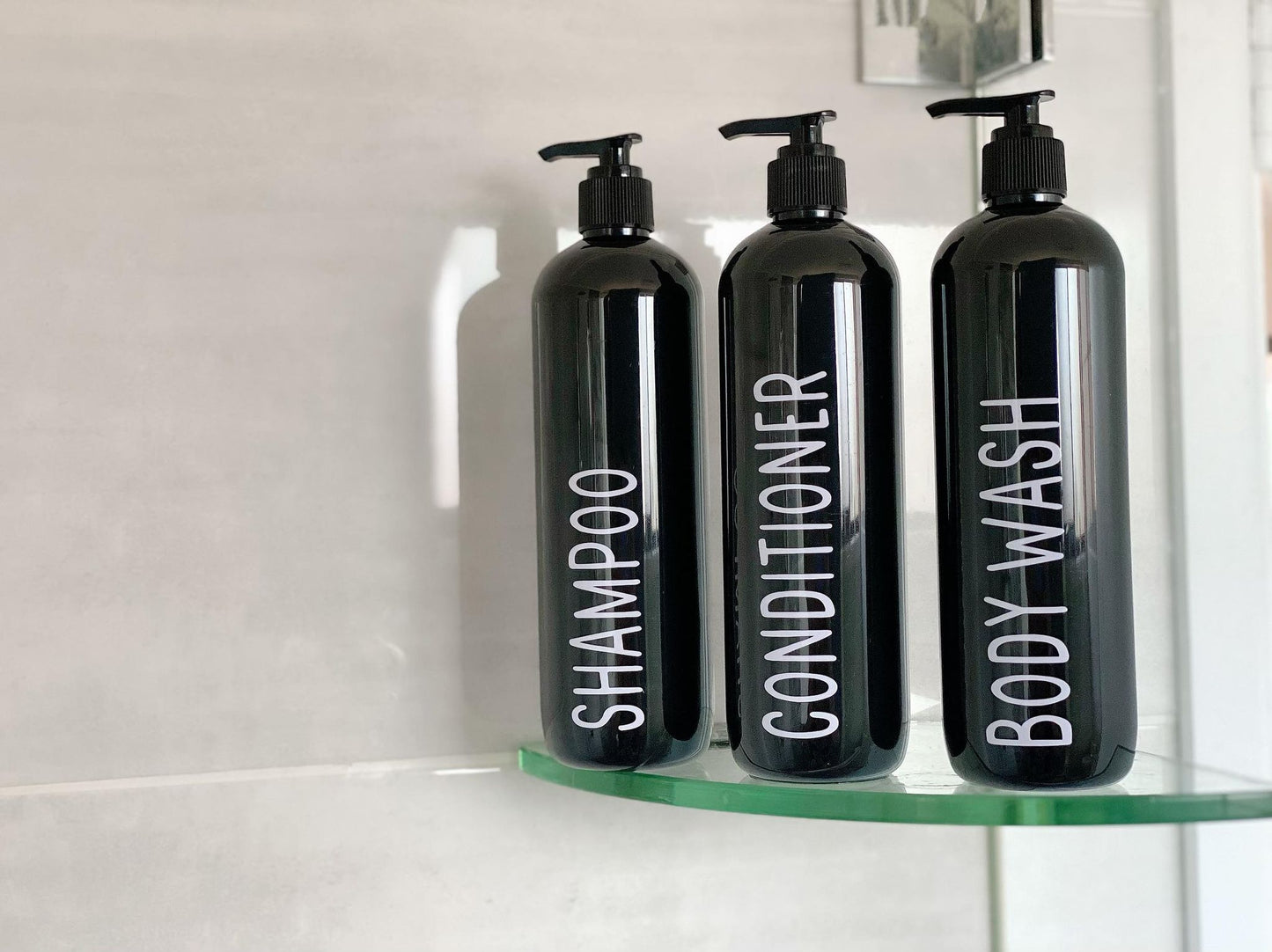 Set of 3 Black Shampoo, Conditioner and Body Wash