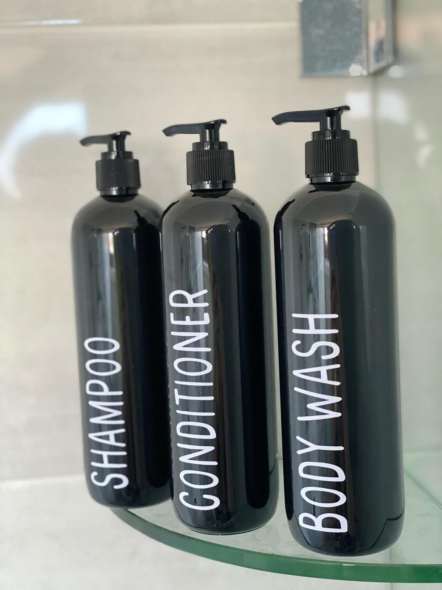 Set of 3 Black Shampoo, Conditioner and Body Wash
