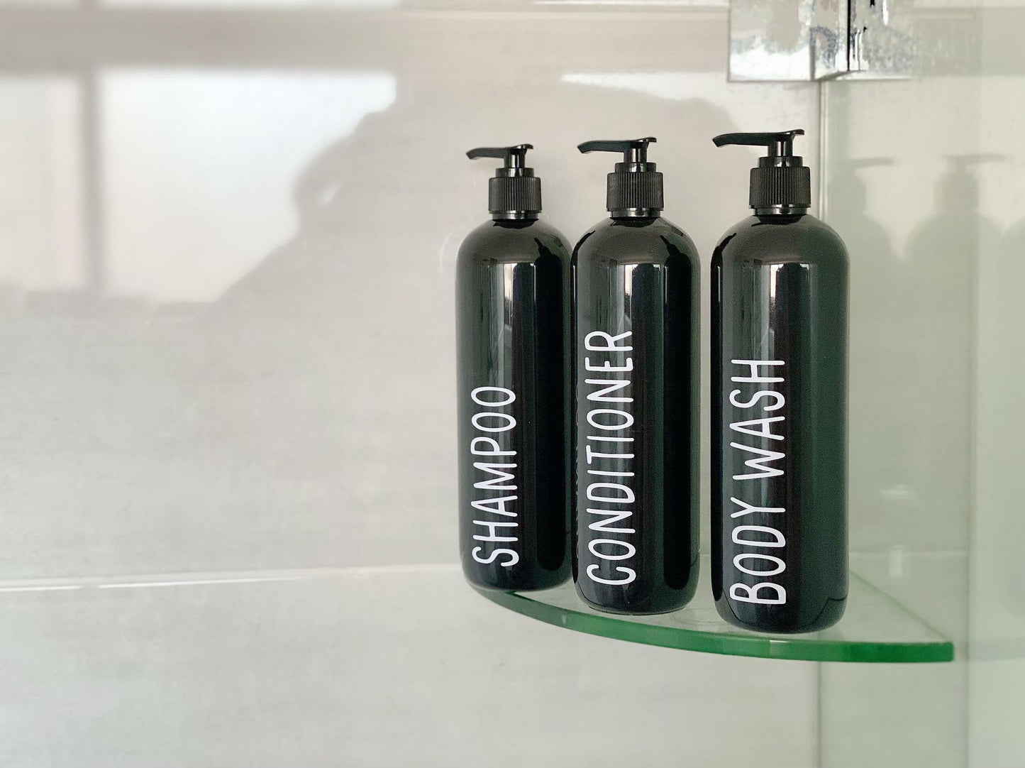 Set of 3 Black Shampoo, Conditioner and Body Wash