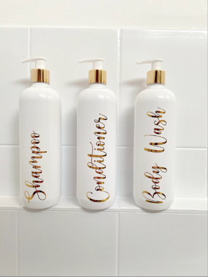 Gold Shampoo, Conditioner and Body Wash Set of 3 Font 2